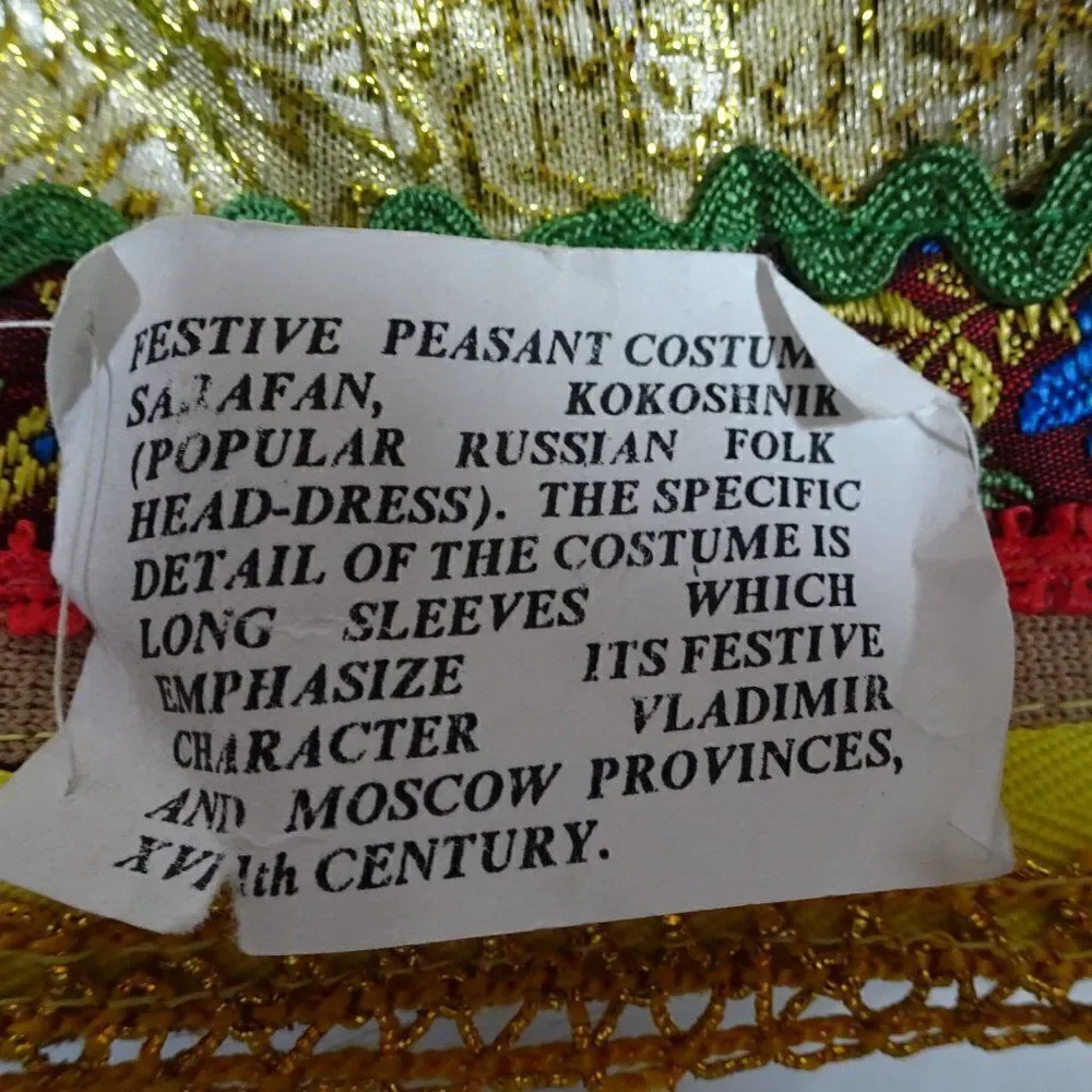 Russian Festive Peasant Costume Kokoshnik Doll